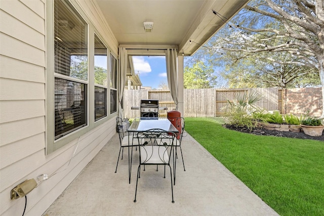 view of patio / terrace featuring grilling area