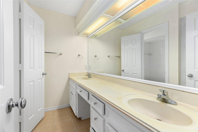 bathroom featuring vanity and tile patterned floors