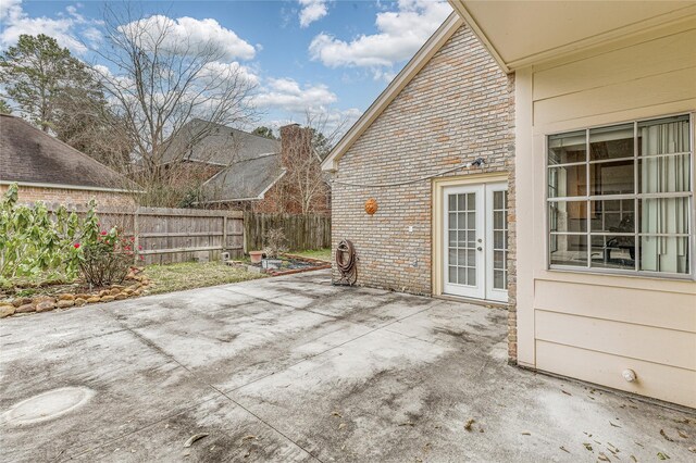 view of patio featuring french doors