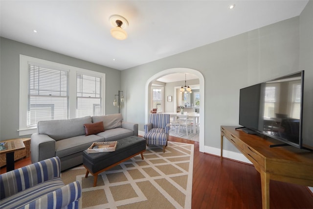 living room featuring hardwood / wood-style floors
