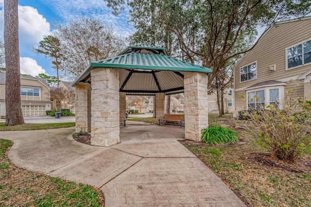 view of patio featuring a gazebo