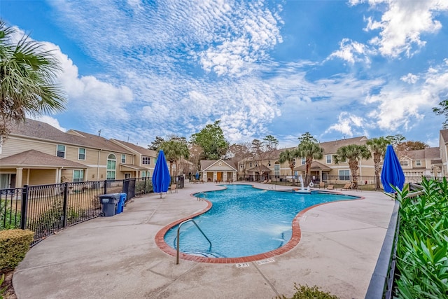 view of pool featuring a patio