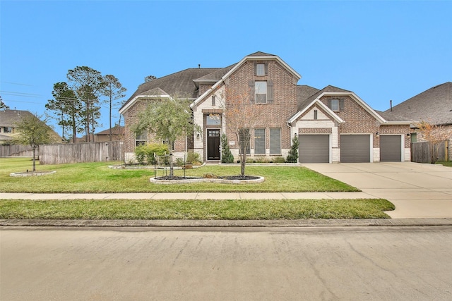 craftsman-style home featuring a garage and a front yard