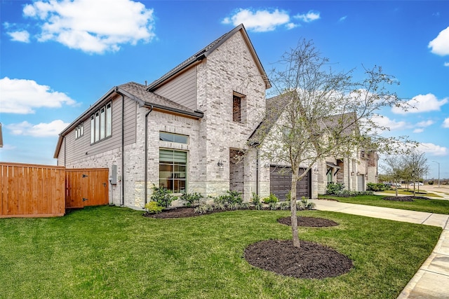 view of front of property with a front lawn