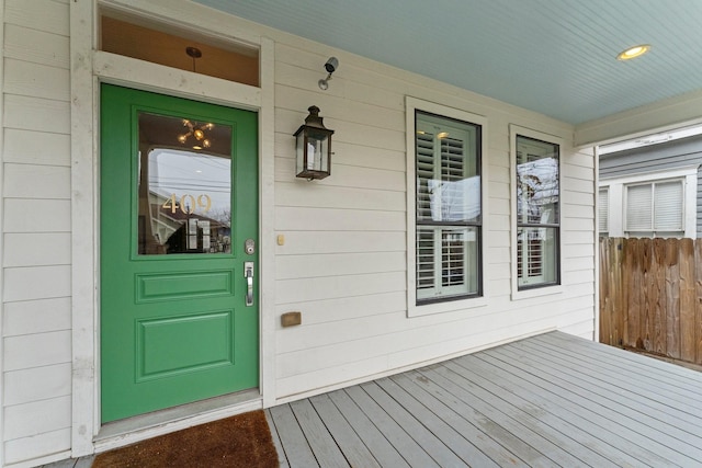 view of doorway to property