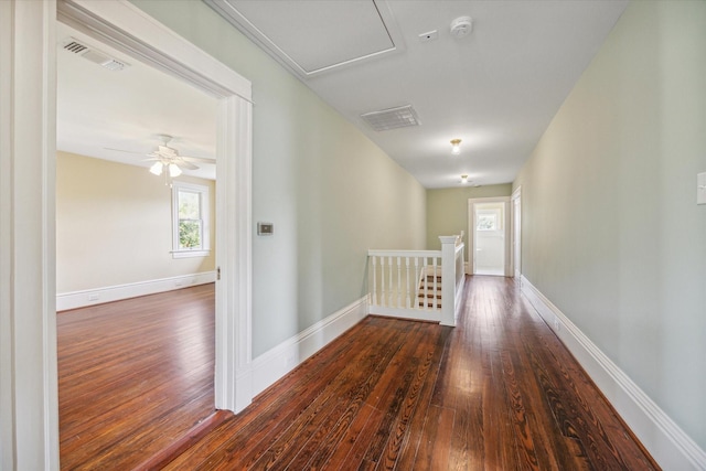 corridor featuring dark hardwood / wood-style flooring