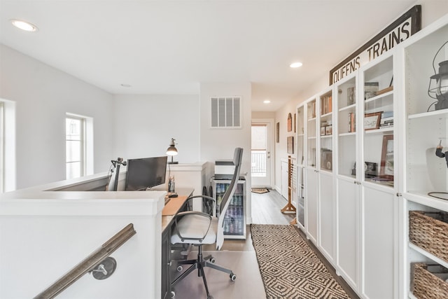 office featuring dark hardwood / wood-style floors