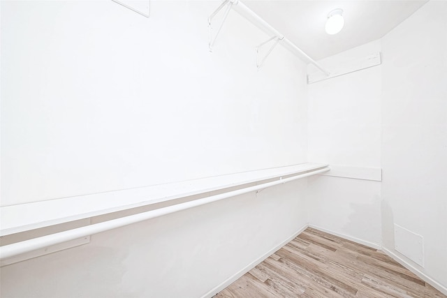 spacious closet featuring light wood-type flooring