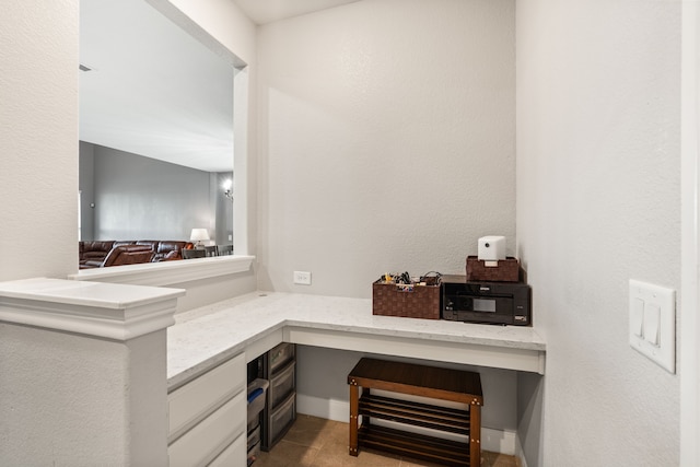 office area featuring light tile patterned floors