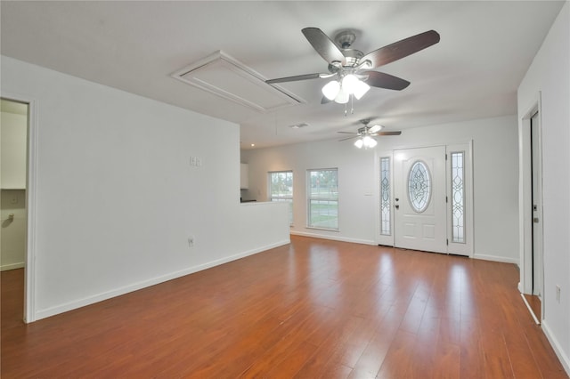 foyer with hardwood / wood-style floors