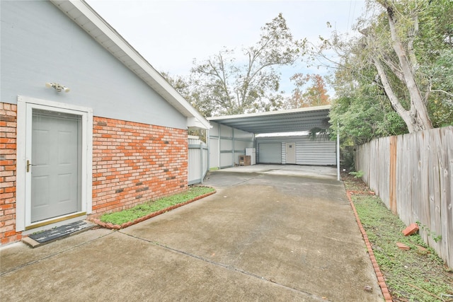 view of patio with a carport