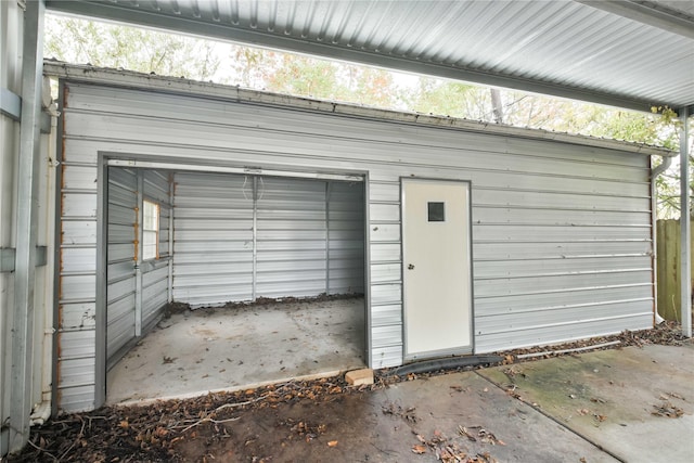 view of garage