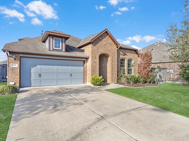 view of front of home with a garage and a front yard