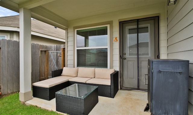 view of patio with outdoor lounge area