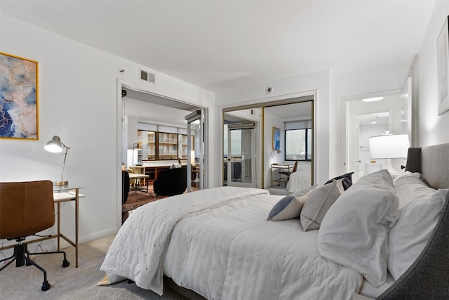 carpeted bedroom featuring a closet