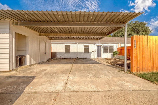 view of patio with a carport