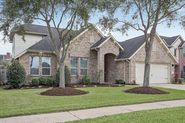 view of front of house with a front lawn