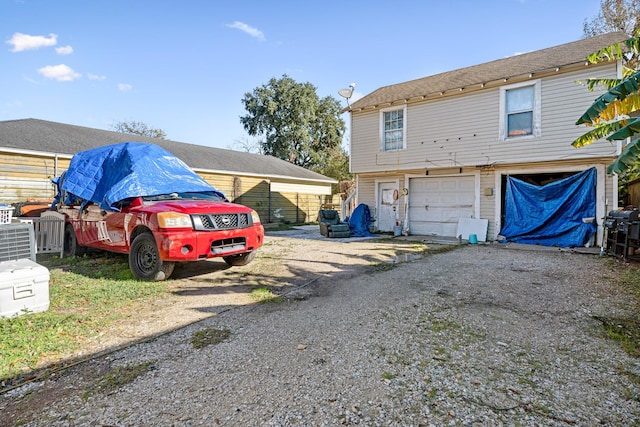 exterior space featuring a garage