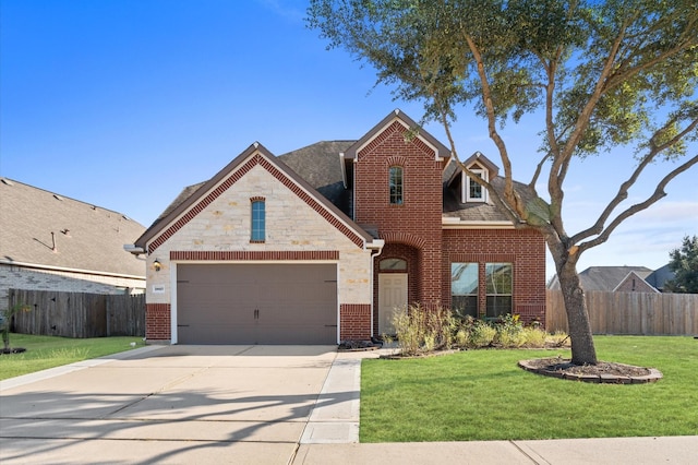 view of front of house featuring a front lawn