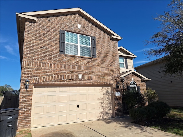 view of front property with a garage