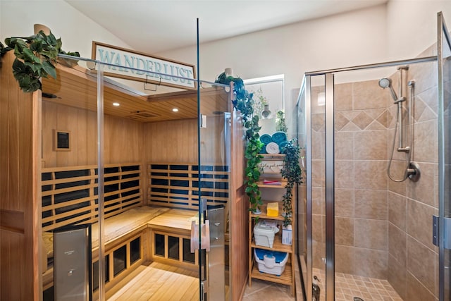 view of sauna / steam room with recessed lighting