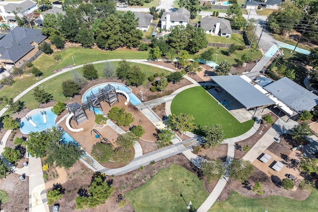 drone / aerial view with a residential view