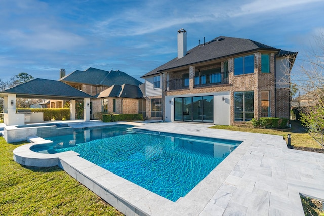 view of pool featuring a gazebo and a patio area