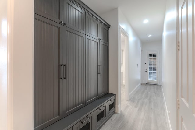 mudroom featuring light hardwood / wood-style floors