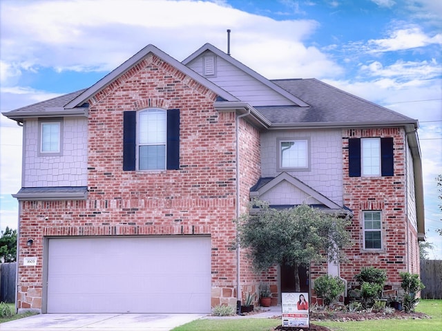 view of property featuring a garage