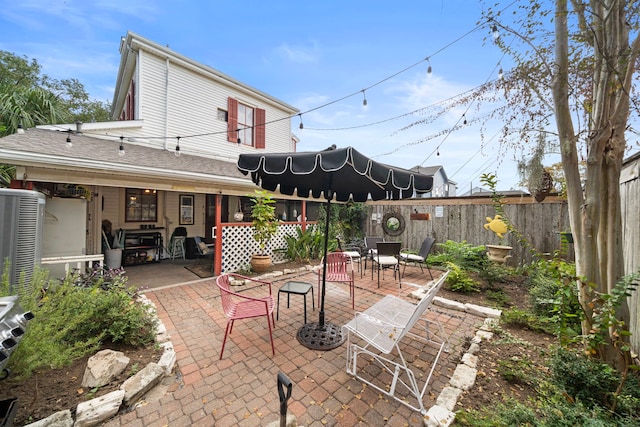 view of patio / terrace with central AC