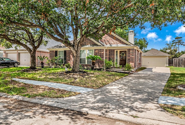 view of front of house with a garage