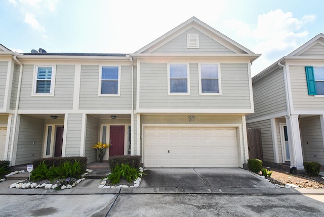 view of property with a garage