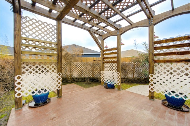 view of patio / terrace featuring a pergola