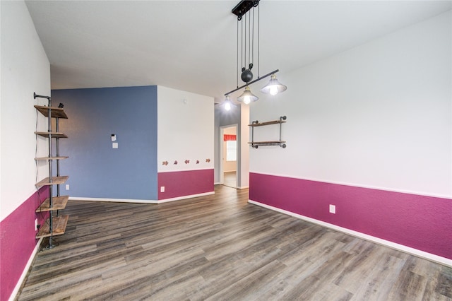 interior space with dark hardwood / wood-style flooring