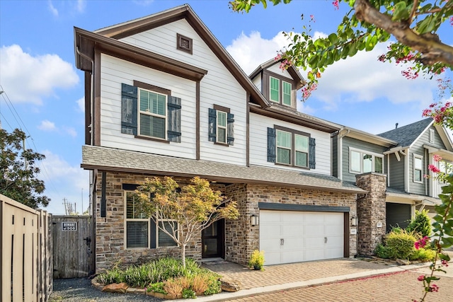 view of front of property featuring a garage