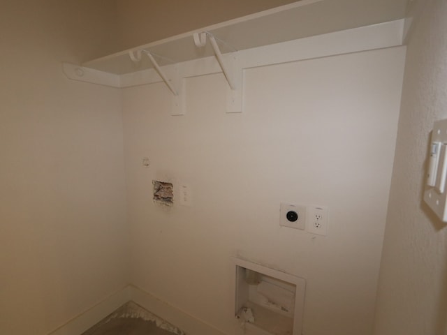 laundry room featuring laundry area, washer hookup, baseboards, and hookup for an electric dryer