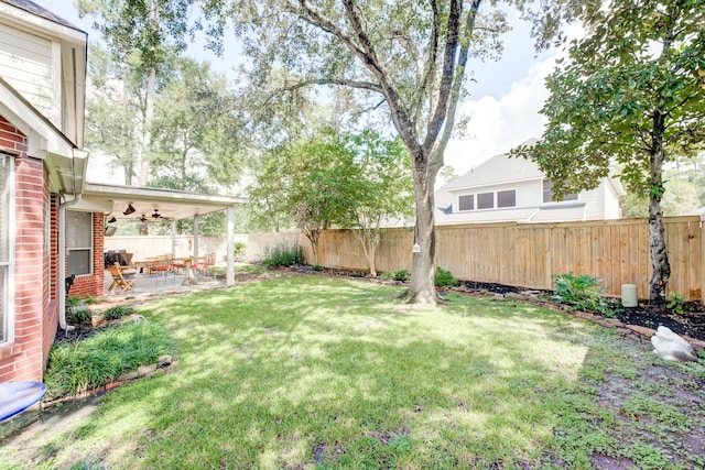 view of yard with a patio area