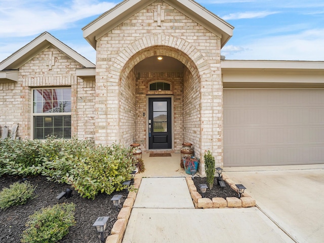 entrance to property with a garage