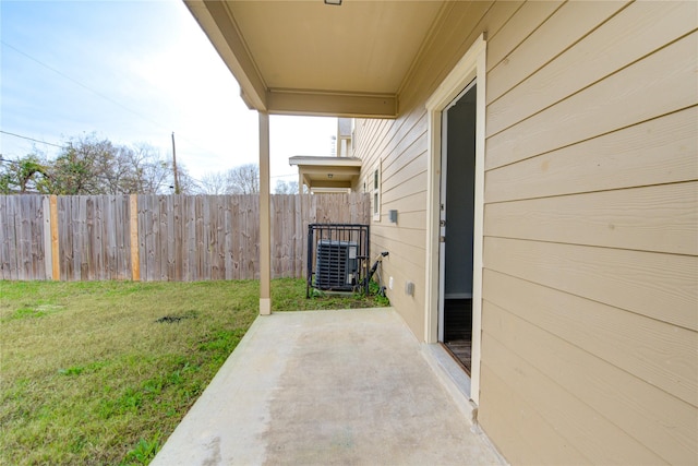 view of patio / terrace with central AC