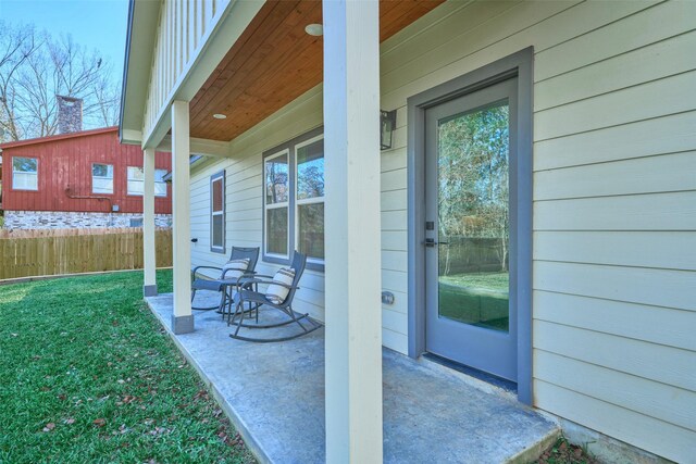 view of patio with a porch