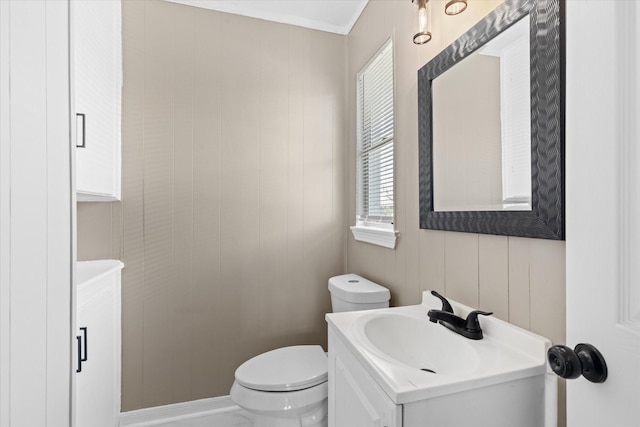 bathroom with toilet and vanity