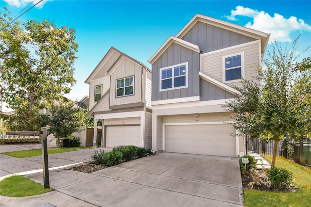 view of front of house with a garage