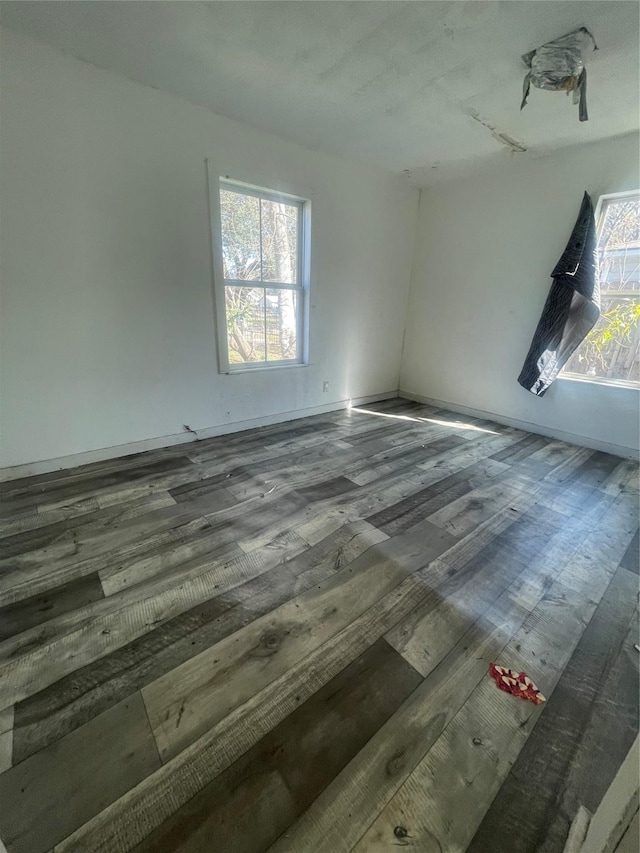 spare room with hardwood / wood-style floors