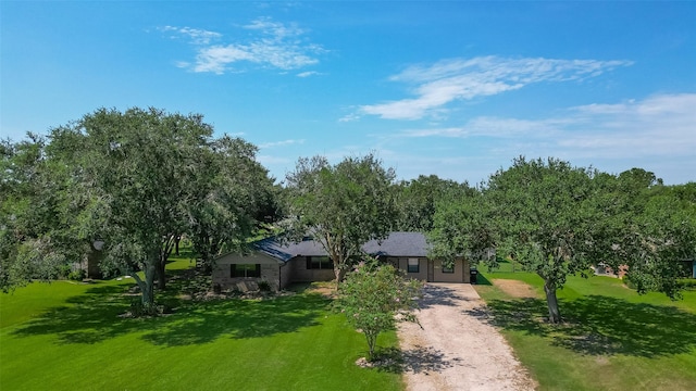 view of front of property with a front lawn