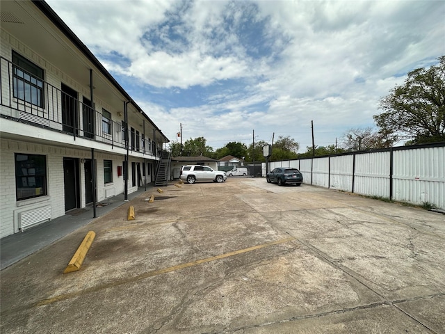 view of parking / parking lot