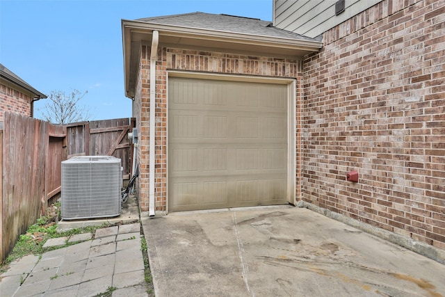 garage featuring central AC