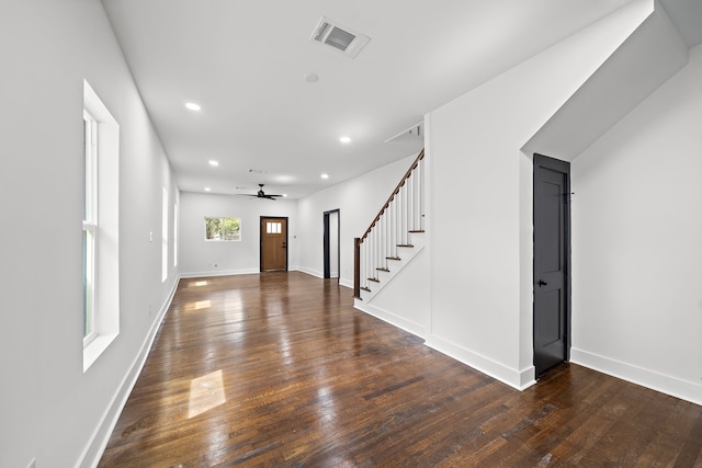 foyer with dark hardwood / wood-style flooring