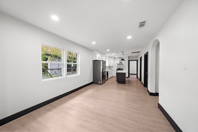 interior space featuring light wood-type flooring