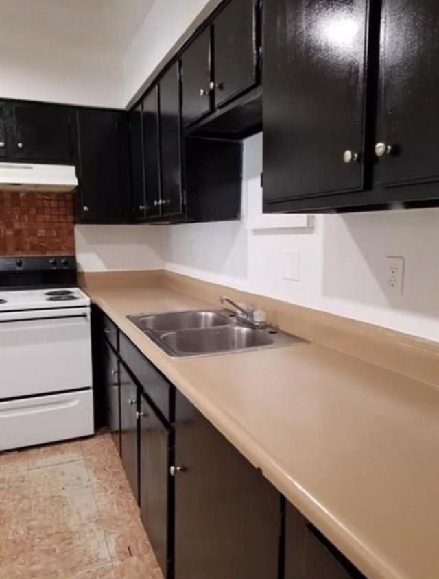 kitchen with sink and electric stove