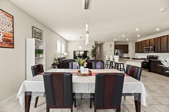 view of tiled dining area